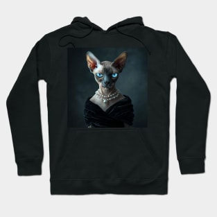 Sphynx In A Black Dress Hoodie